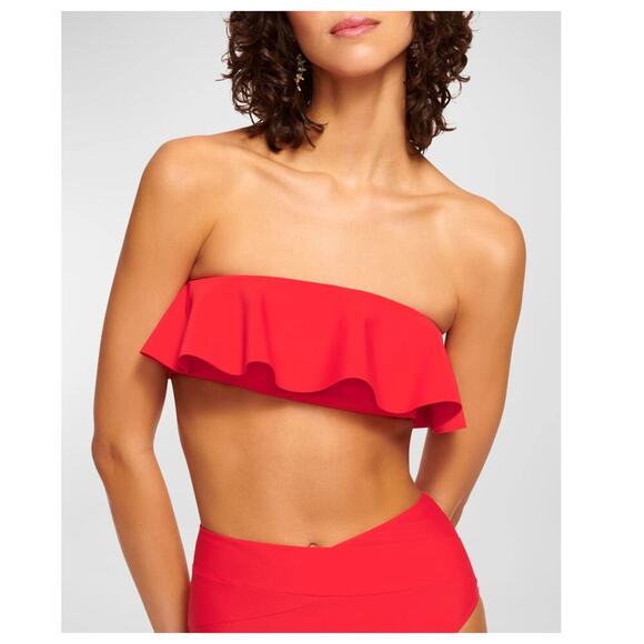 Ramy Brook Cecile Ruffle Strapless Bikini Top Size Medium - Picture 1 of 8